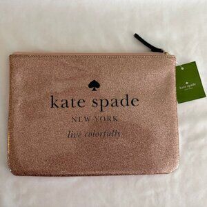 Kate Spade New York Glitter Zip Pouch / Clutch